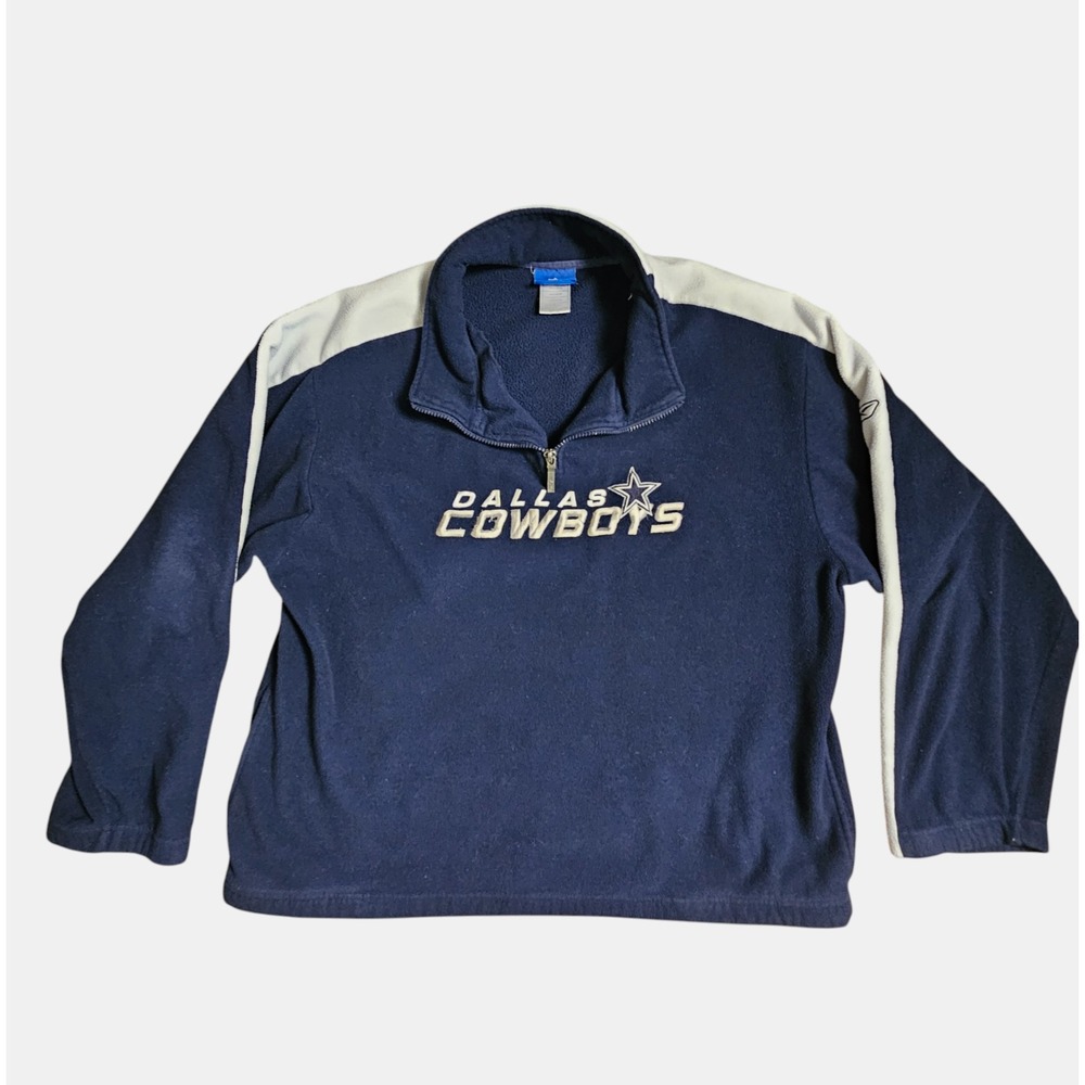 Vintage‎ Dallas Cowboys Fleece Quarter Zip Pullover Jacket XL Reebok NFL 90s